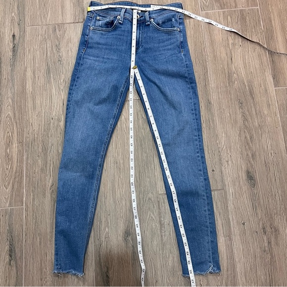 Rag & Bone Jeans Palmer Cate Mid Rise Ankle Women Blue Raw Fray Hem Normcore - Picture 11 of 15